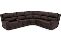 flexsteel brown mtn lth sectional piece zpkg  