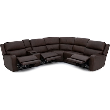 Flexsteel Harbor 6-Pc. Fully Loaded Reclining Modular With Heat and Massage