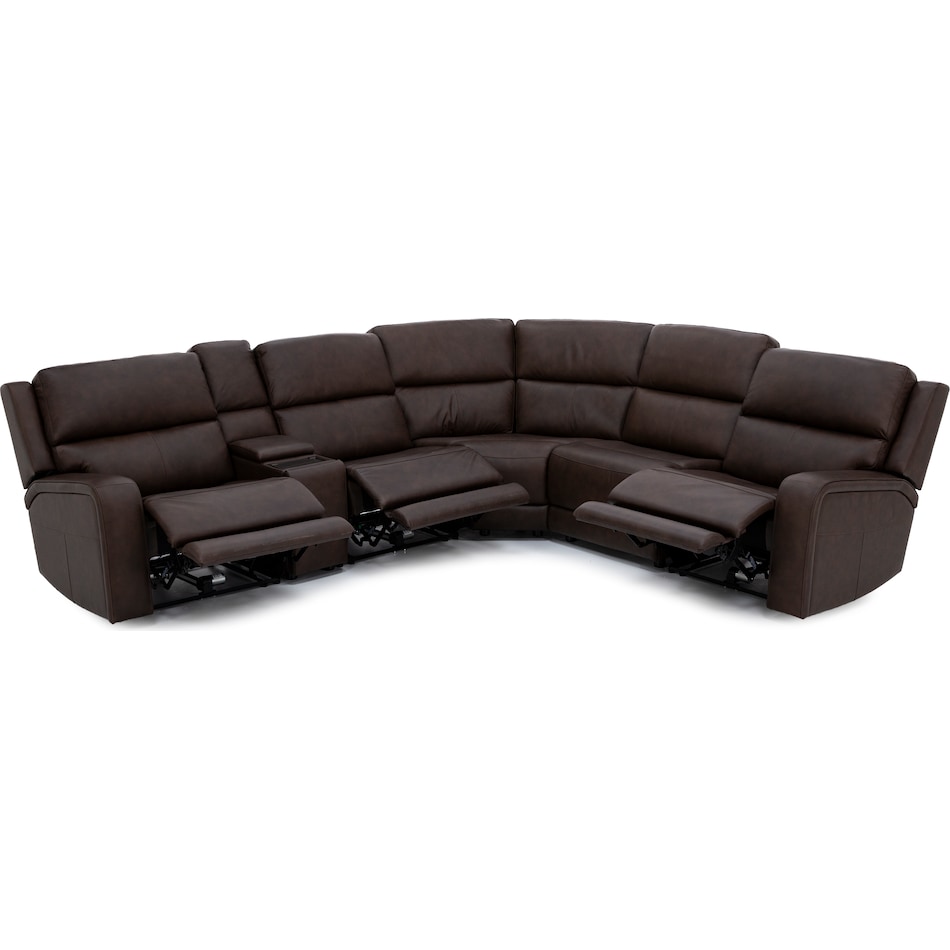 flexsteel brown mtn lth sectional piece zpkg  
