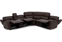 flexsteel brown mtn lth sectional piece zpkg  