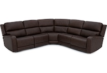 flexsteel brown mtn lth sectional piece pkg  