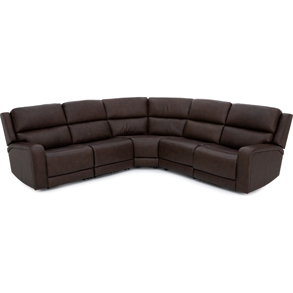 flexsteel brown mtn lth sectional piece pkg  