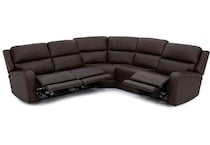 flexsteel brown mtn lth sectional piece pkg  