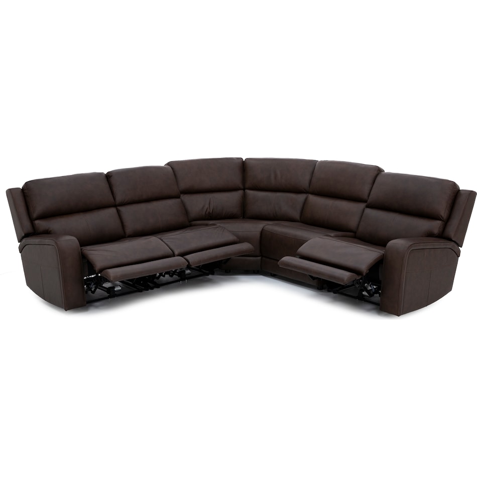 flexsteel brown mtn lth sectional piece pkg  