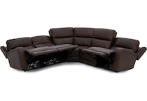 flexsteel brown mtn lth sectional piece pkg  
