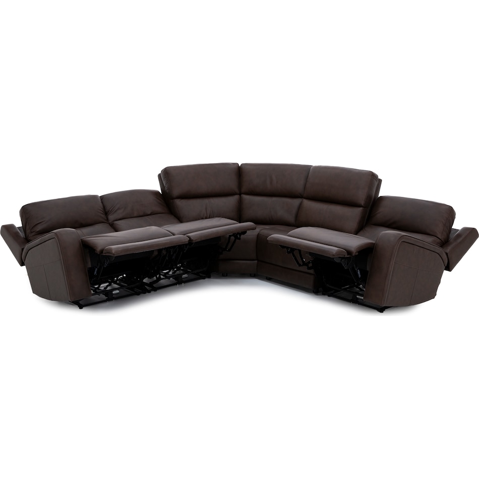 flexsteel brown mtn lth sectional piece pkg  