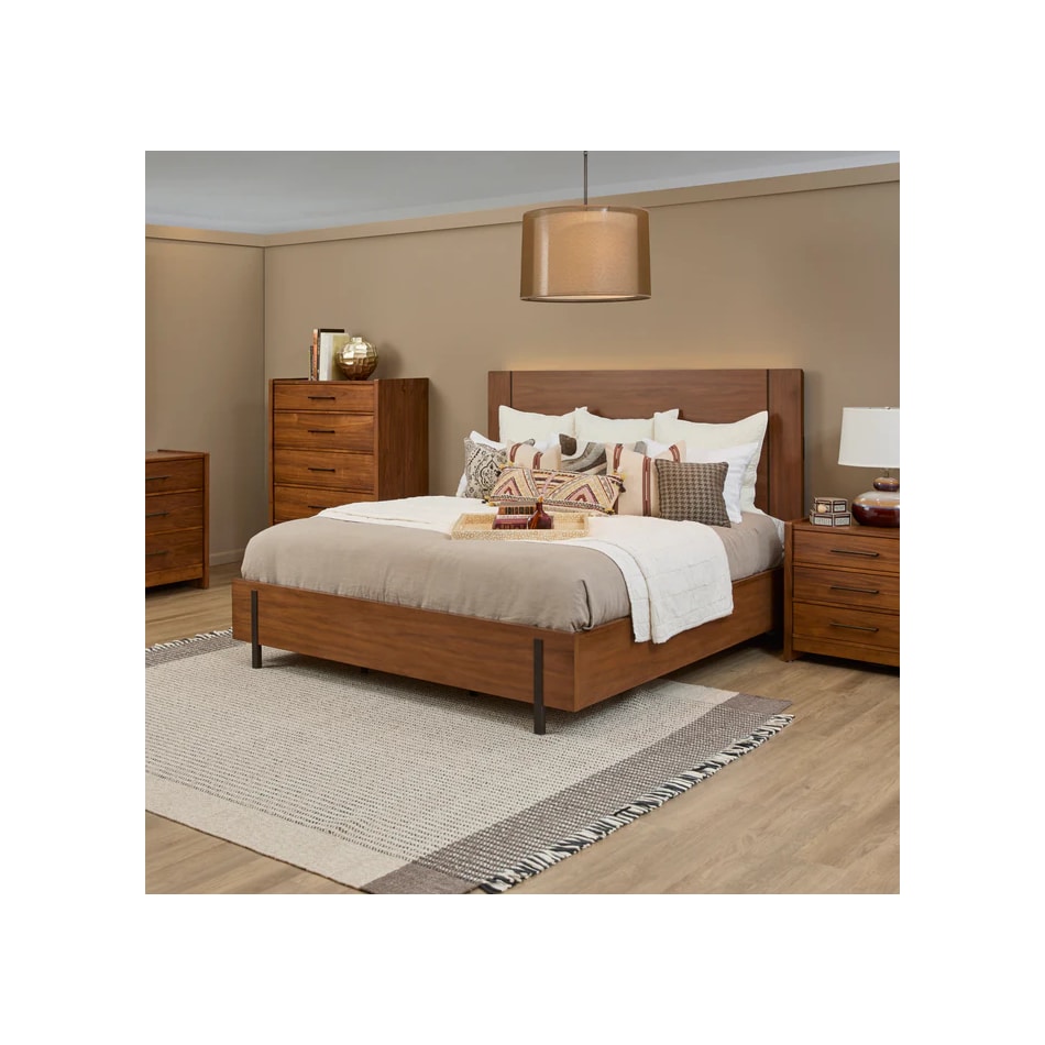 flexsteel brown queen bed package pq  