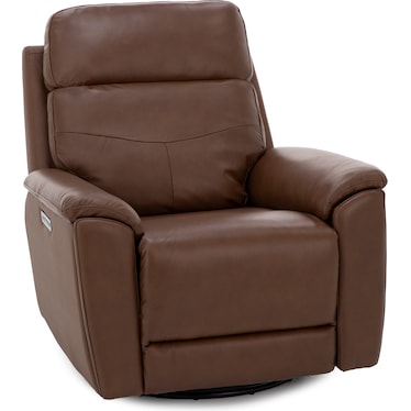 Perfect Match Refined Leather Fully Loaded Swivel Glider Recliner