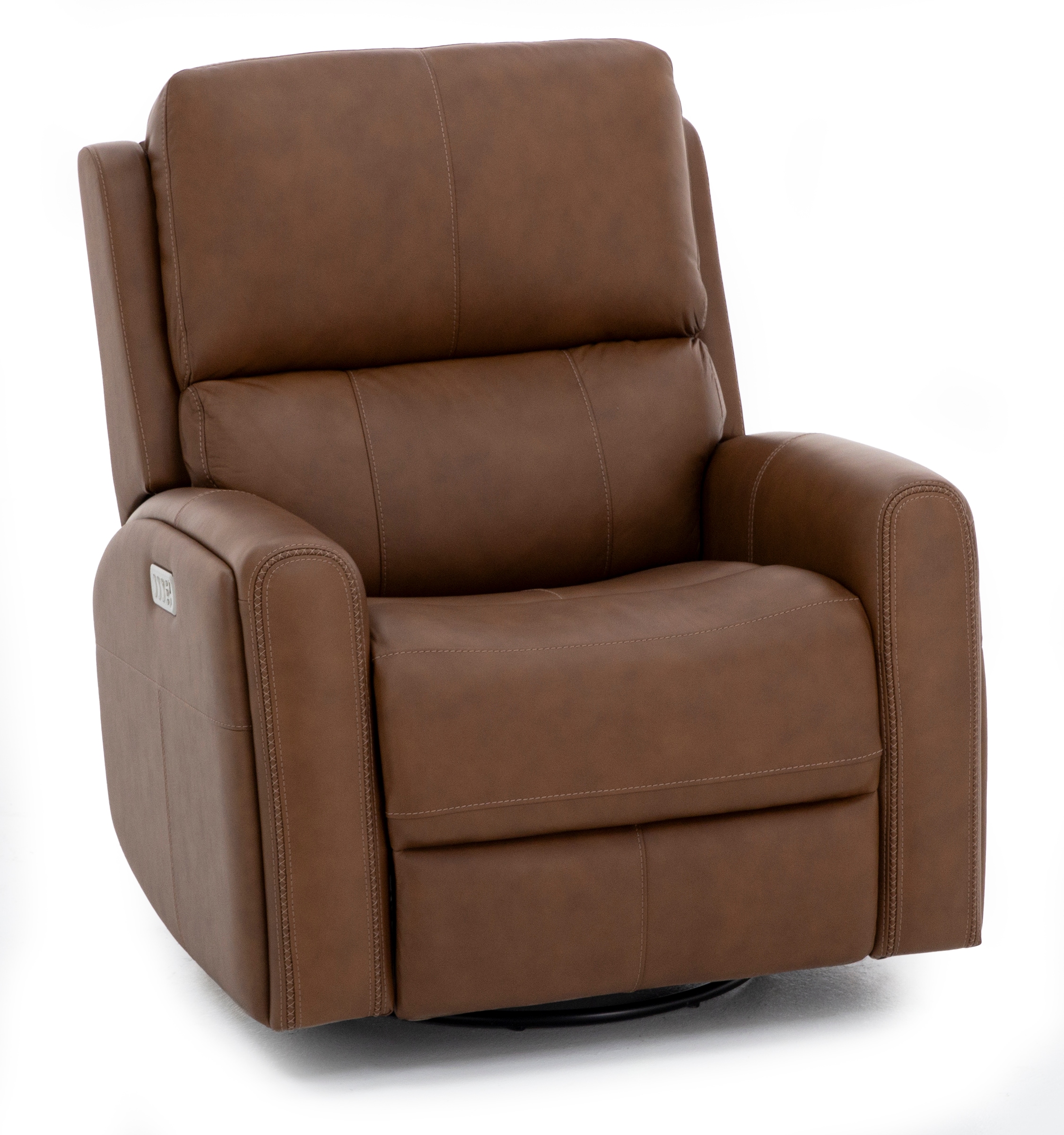 Flexsteel Landon Leather Fully Loaded Swivel Recliner With Heat
