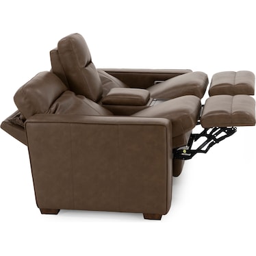 Dutchess Leather Fully Loaded Console Reclining Loveseat