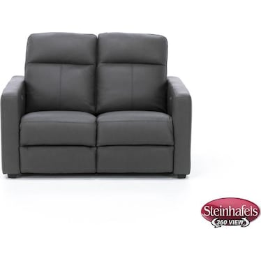 Times Square Leather Power Headrest Reclining Loveseat