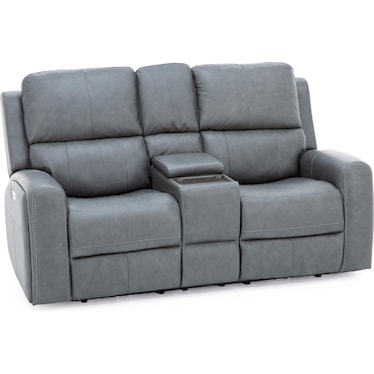 Flexsteel Landon Leather Zero Gravity Fully Loaded Reclining Console Loveseat With Wireless Charging