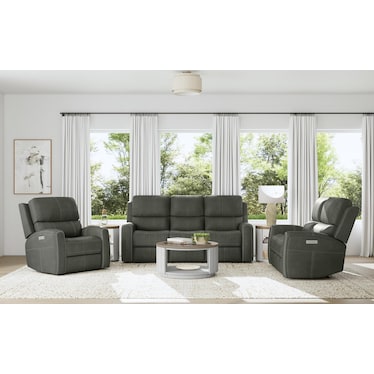 Flexsteel Landon Leather Zero Gravity Fully Loaded Reclining Sofa