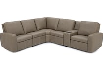 flexsteel grey mtn lth sectional piece pkg  