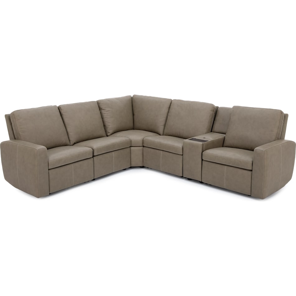 flexsteel grey mtn lth sectional piece pkg  
