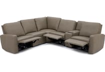 flexsteel grey mtn lth sectional piece pkg  