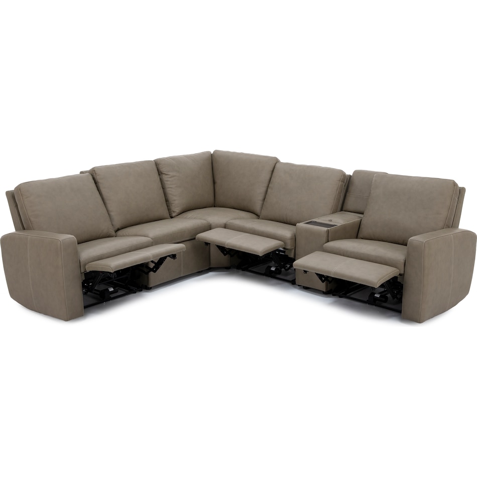 flexsteel grey mtn lth sectional piece pkg  