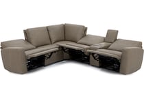 flexsteel grey mtn lth sectional piece pkg  