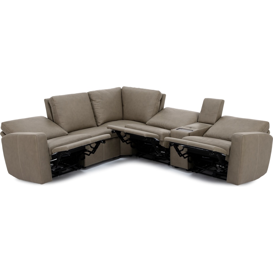 flexsteel grey mtn lth sectional piece pkg  