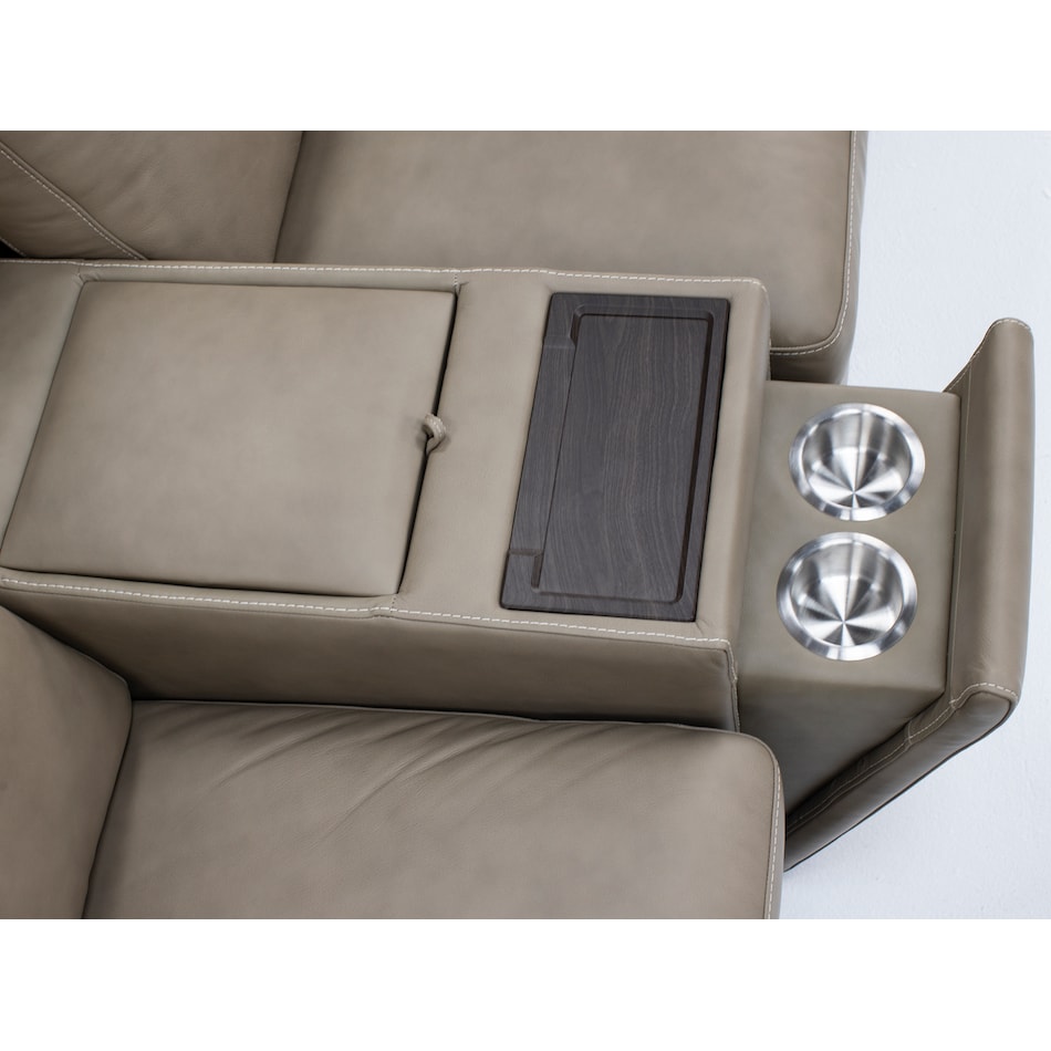 flexsteel grey mtn lth sectional piece pkg  
