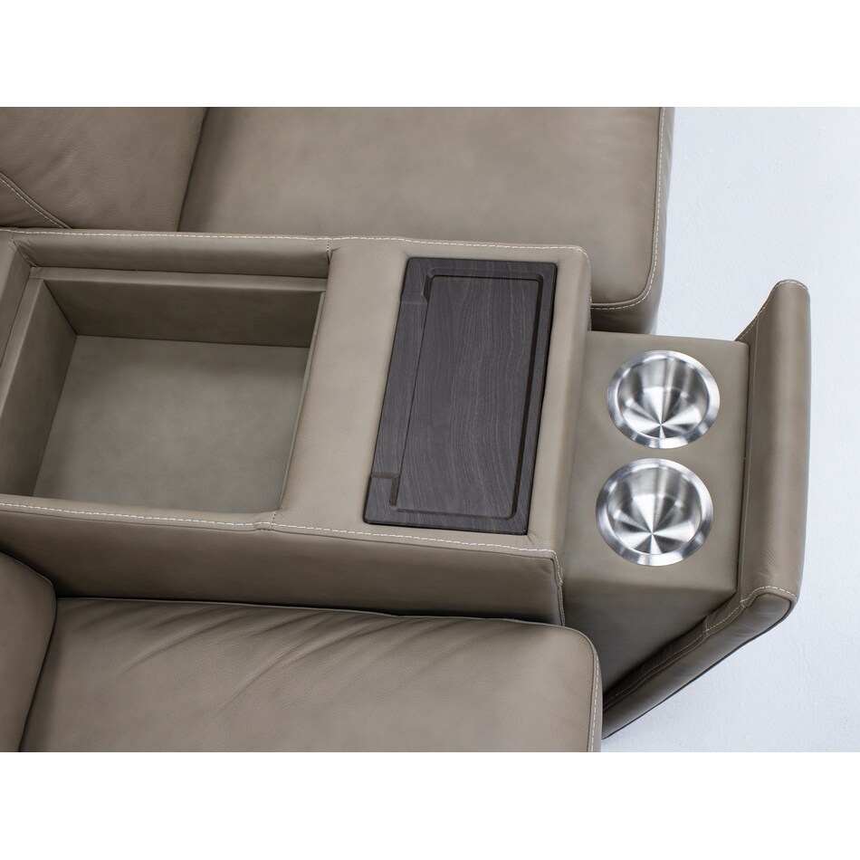 flexsteel grey mtn lth sectional piece pkg  