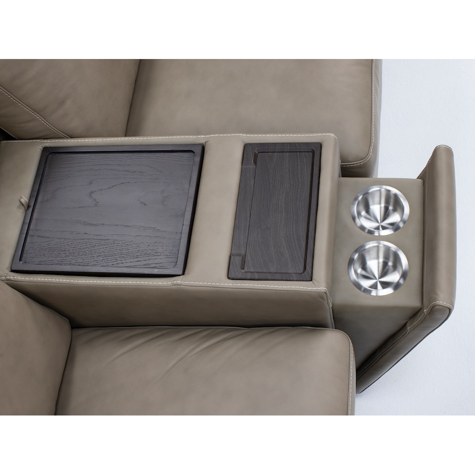 flexsteel grey mtn lth sectional piece pkg  