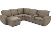 flexsteel grey mtn lth sectional piece zpkg  