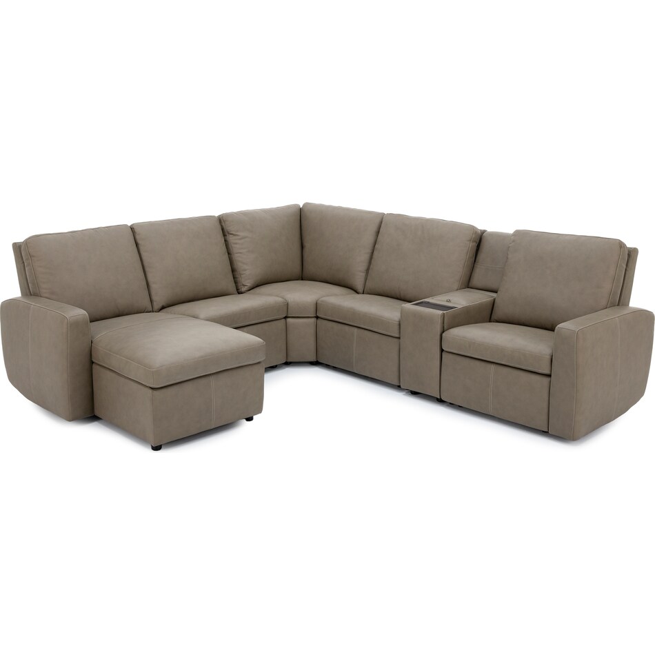 flexsteel grey mtn lth sectional piece zpkg  
