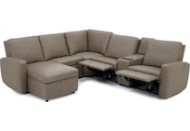 flexsteel grey mtn lth sectional piece zpkg  