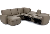 flexsteel grey mtn lth sectional piece zpkg  