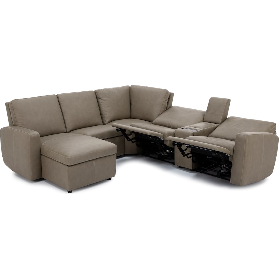 flexsteel grey mtn lth sectional piece zpkg  