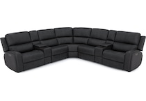 flexsteel grey mtn lth sectional piece pkg  