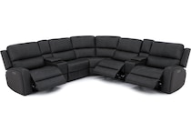 flexsteel grey mtn lth sectional piece pkg  