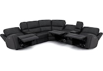 flexsteel grey mtn lth sectional piece pkg  