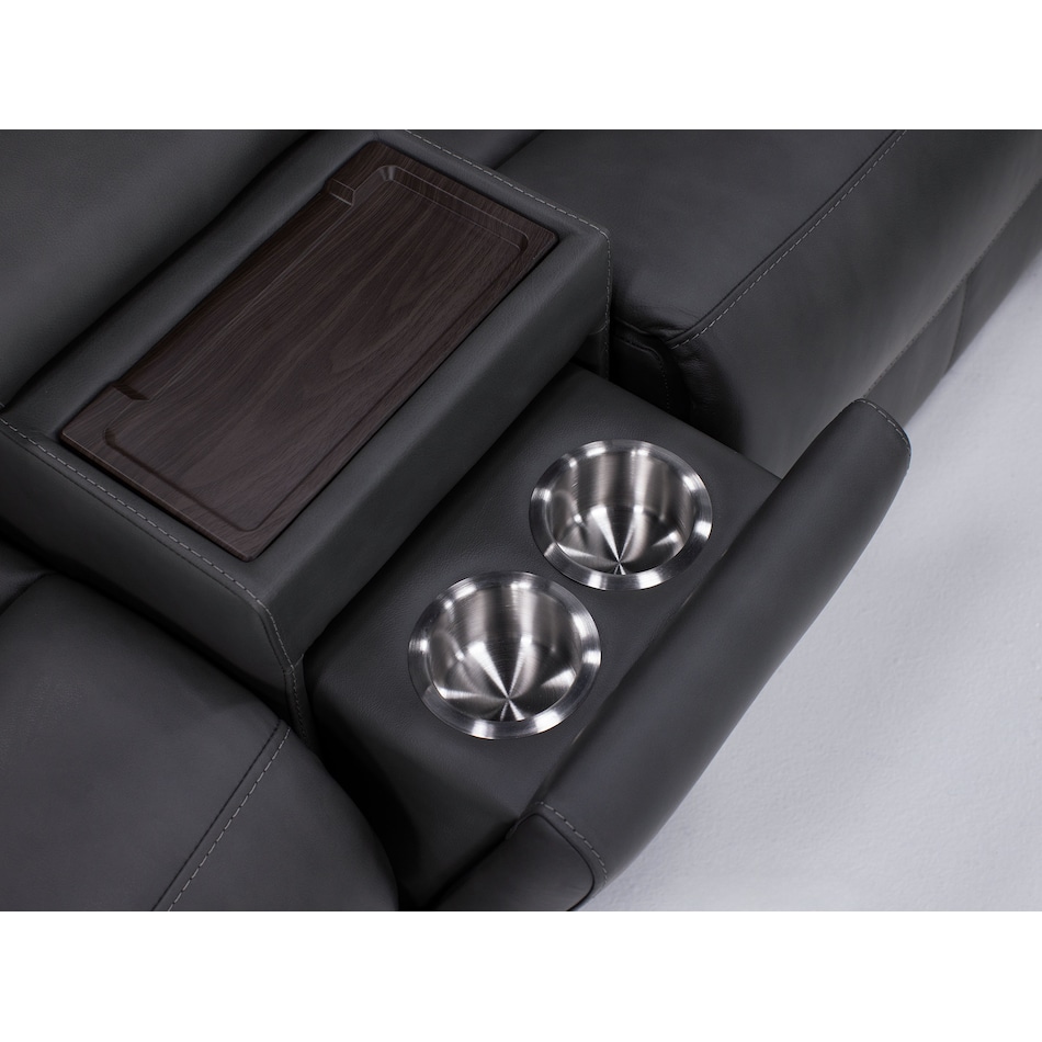 flexsteel grey mtn lth sectional piece pkg  