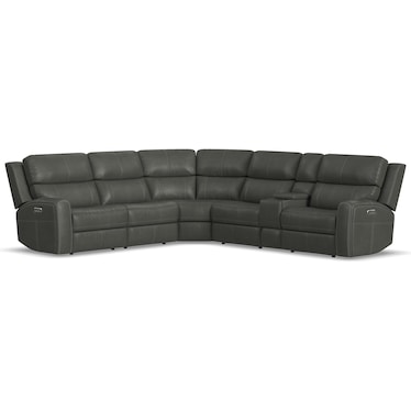 Landon 6-Pc. Leather Fully Loaded Zero Gravity Reclining Modular