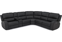 flexsteel grey mtn lth sectional piece pkg  
