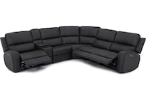 flexsteel grey mtn lth sectional piece pkg  