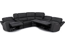 flexsteel grey mtn lth sectional piece pkg  