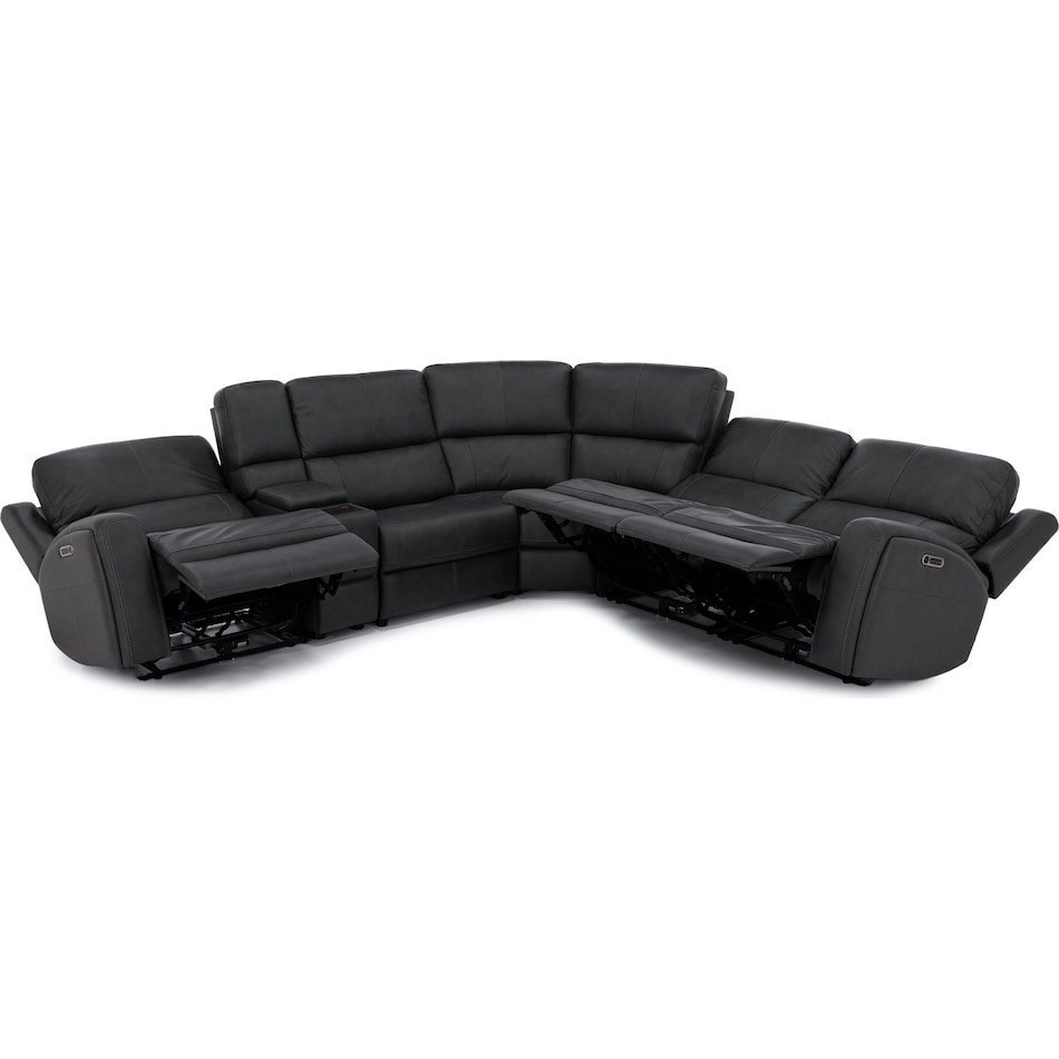 flexsteel grey mtn lth sectional piece pkg  