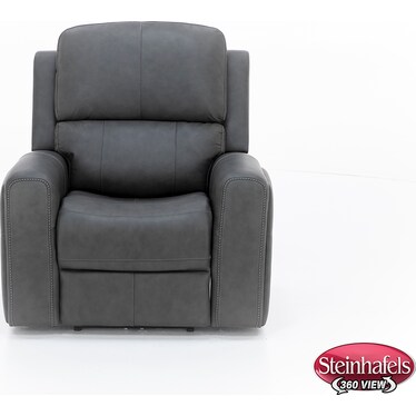 Landon Leather Zero Gravity Fully Loaded Recliner in Charcoal