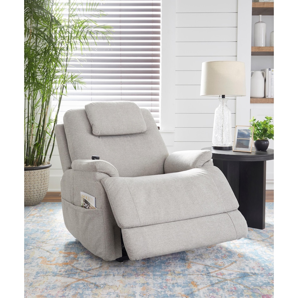 flexsteel grey recliner   