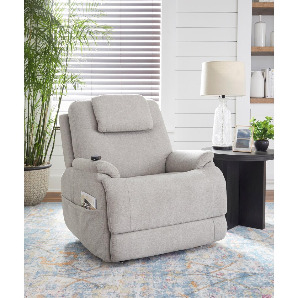 flexsteel grey recliner   