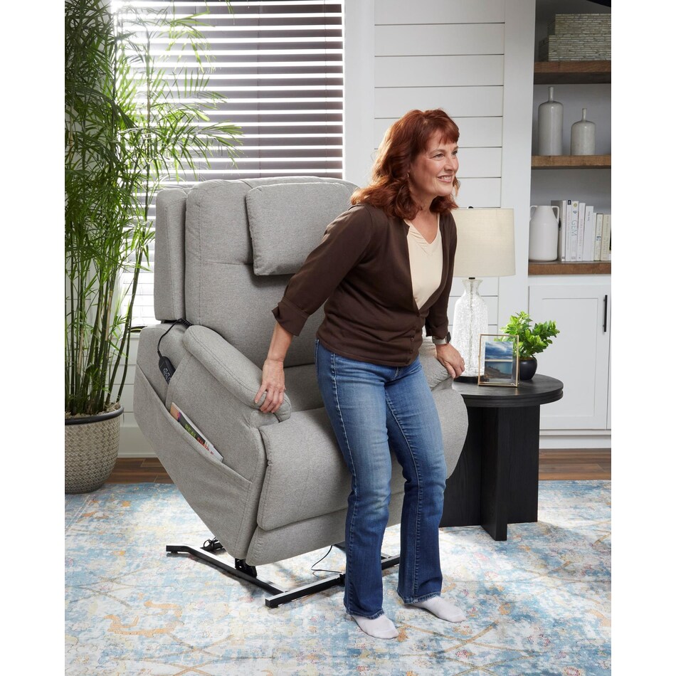 flexsteel grey recliner   