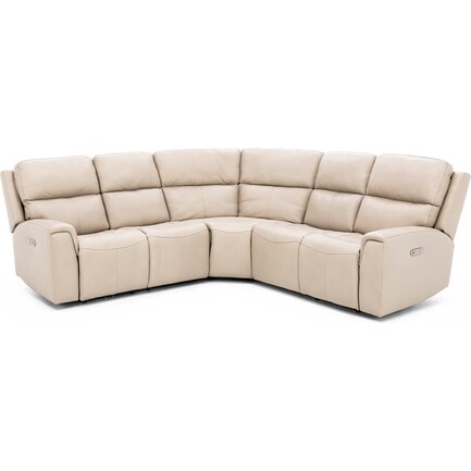 Zachary 3-pc. Leather Power Headrest Reclining Sectional