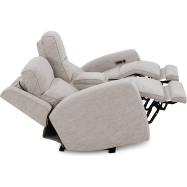 Flexsteel Shawna Power Headrest Reclining Console Loveseat