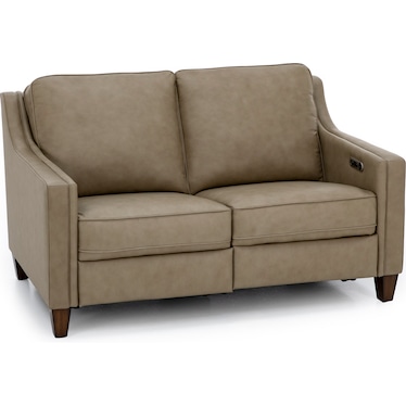 Flexsteel Emery Leather Power Wall Saver Reclining Loveseat