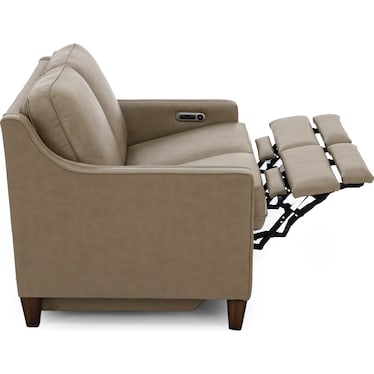 Flexsteel Emery Leather Power Wall Saver Reclining Loveseat