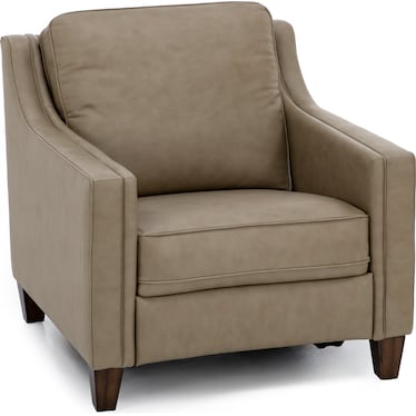 Flexsteel Emery Leather Power Wall Saver Recliner in Tan