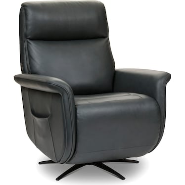 Zen Haven Leather Power Swivel Recliner with Power Headrest,Heat,Massage,Ventilation&Wireless Remote